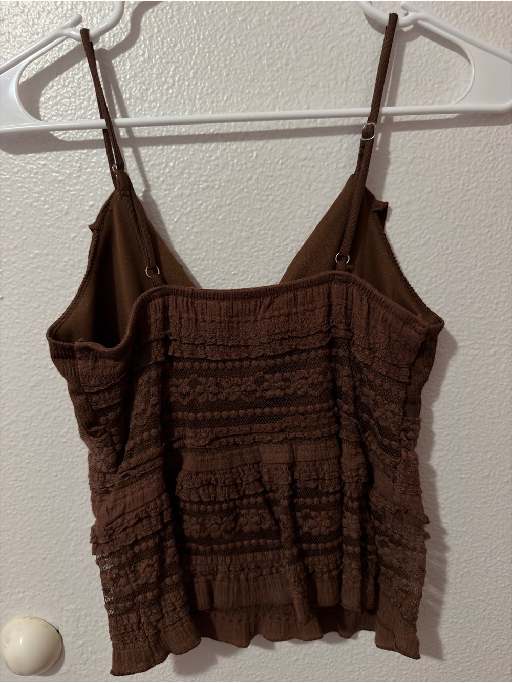 Brown Ruffle V-Neck Tank Top - Picture 3 of 3